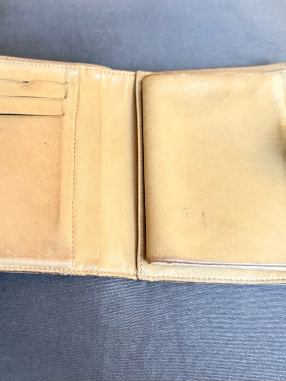 CHANEL Tan Quilted Caviar Leather Wallet with CC Logo